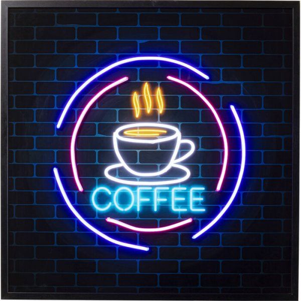 Glasbild Coffee LED