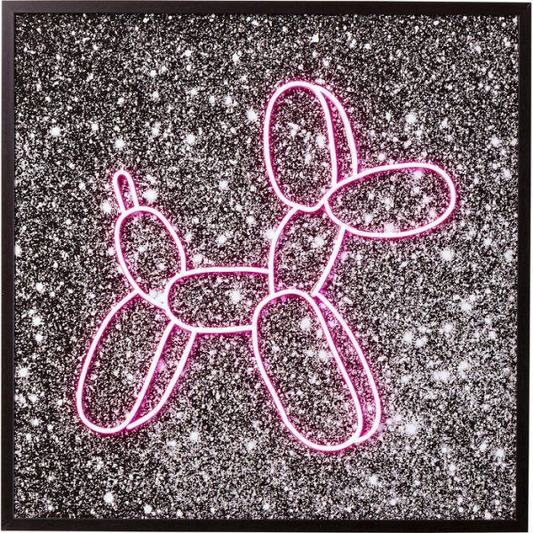 Glasbild Balloon Dog LED