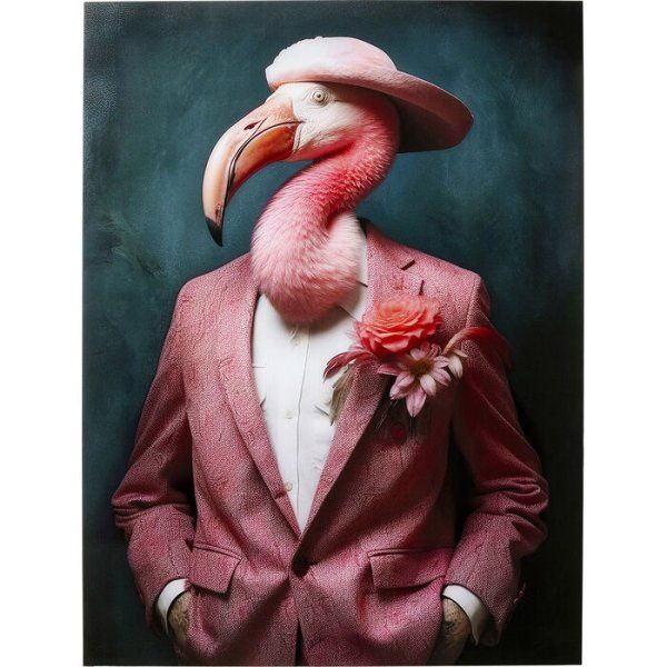 Glasbild Mister Flamingo